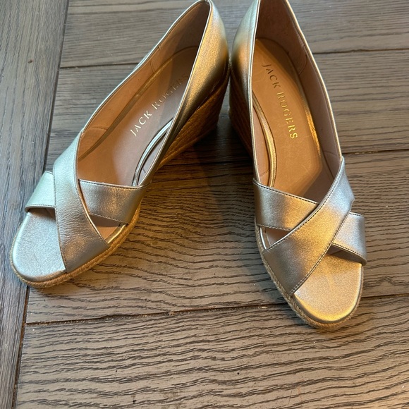 Jack Rodgers Gold Sandals Size 8M - Picture 10 of 11